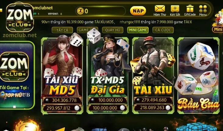 Khám phá kho game cược nổi bật của Zomclub 